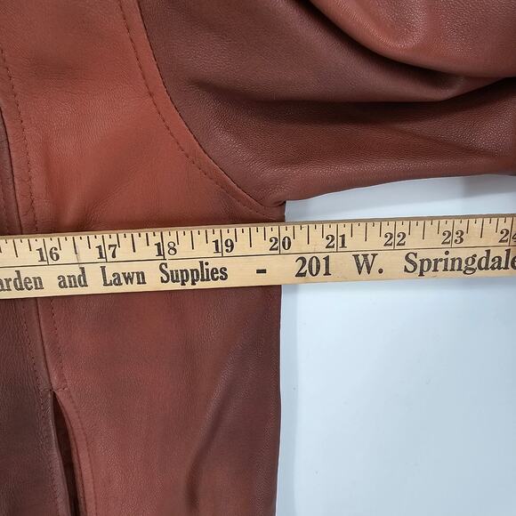 The Territory Ahead Vintage Brown Genuine Leather Zip Up Retro Biker Jacket S - Picture 7 of 10